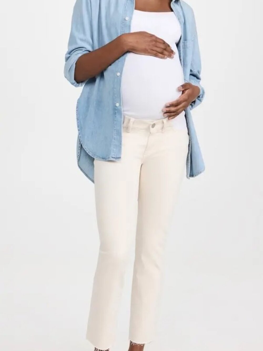 DL1961 Patti Straight Maternity Jeans in Ecru Size 25 VGUC